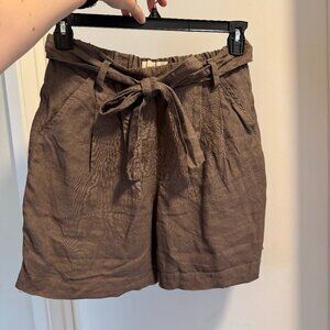 Not Perfect Linen Handmade Antibes Tie Waist Elastic Shorts